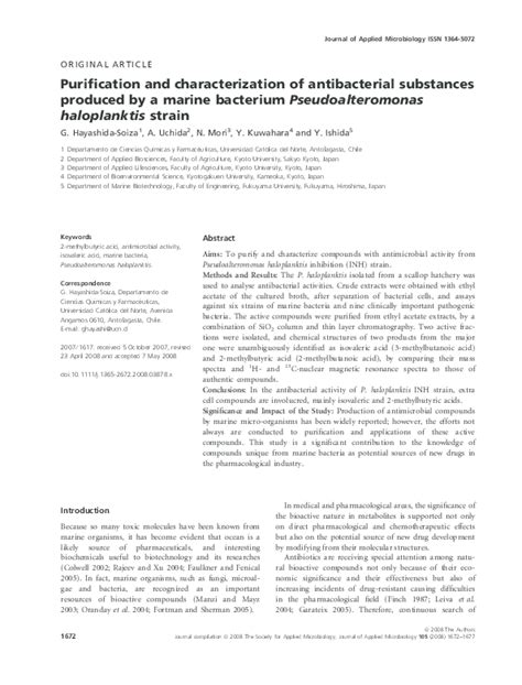 Pdf Purification And Characterization Of Antibacterial Substances