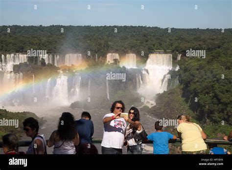 Foz do Iguaçu Brazil 16th February 2017 View of visitors taking a