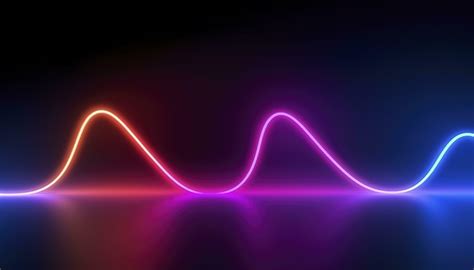 3d Rendering The Abstract Background Of Colorful Neon Wavy Lines Glowing In The Dark Modern