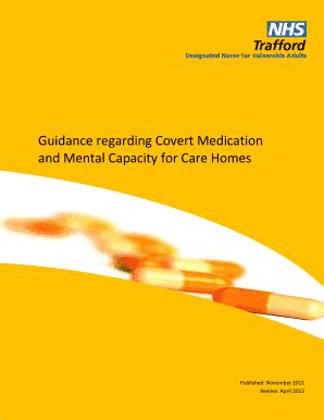 Fillable Online Guidance For Covert Medication And Mental Capacity For