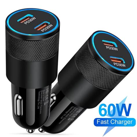 Fivebox Pack Usb C Car Charger W Pd Dual Port Fast Charging Type C