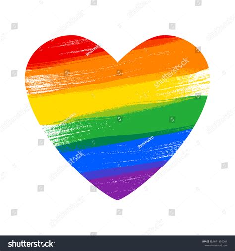 Heart Rainbow Lgbt Flag Colors Paint 库存矢量图（免版税）1671895081 Shutterstock