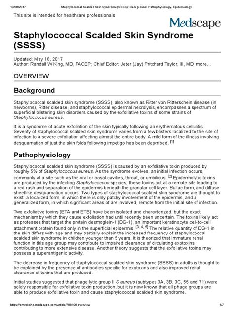 Staphylococcal Scalded Skin Syndrome Ssss 1 Pdf Staphylococcus