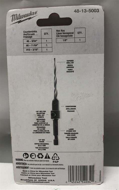 Milwaukee Wood Countersink Set Piece Ebay