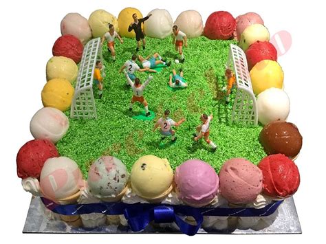 Soccer Field Cake Full Field Scoop Edges Blue Ribbon Pure Gelato