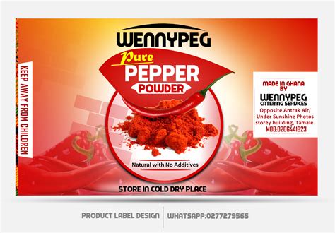 Wennypeg Pure Pepper Powder Mini Product Label Design By Graffix