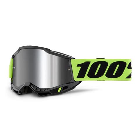 Masque Cross 100 Accuri 2 Jaune Fluo Iridium Argent En Stock