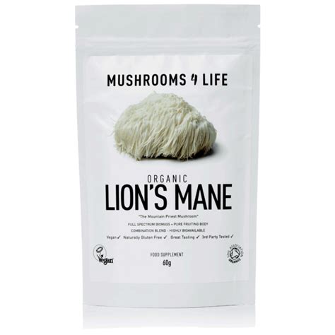 Mushrooms Life Lions Mane Powder Organic Hericium Erinaceus Magic