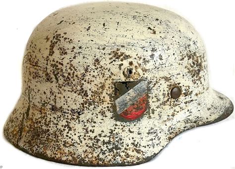 Winter Camo Wehrmacht Helmet M35 DD Very Cool Helmet From Ww2 For Sale