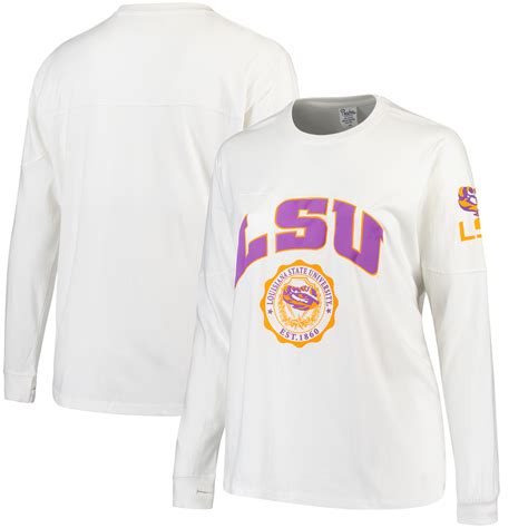 Lsu Tigers Womens Plus Size Edith Long Sleeve T Shirt White