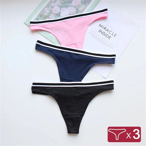 3 Pack Cotton G String Thong Panties Underwear Pants Women Plus Size