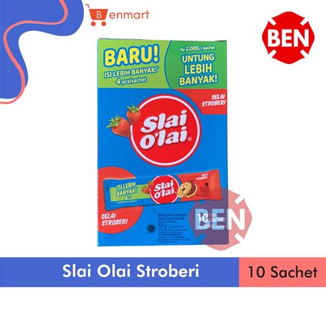 Jual Slai Olai 1 Pak Box Dus 10 Pcs Bks Selai Stroberi Strawberry