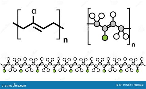 Neoprene Polychloroprene Synthetic Rubber Chemical Structure Skeletal