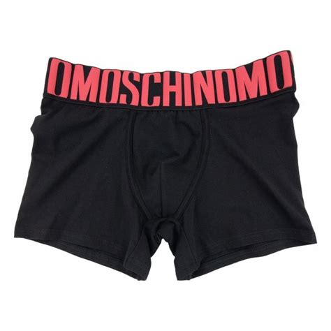 Moschino Underwear Logo Print Stretch Cotton Trunks Black Onu