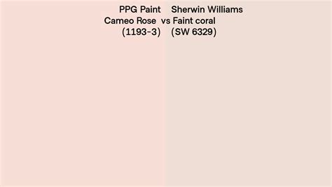 PPG Paint Cameo Rose 1193 3 Vs Sherwin Williams Faint Coral SW 6329