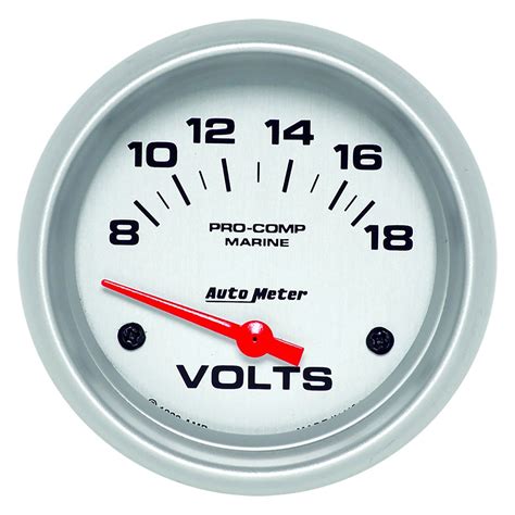 Auto Meter 200757 33 Marine 2 62 Silver In Dash Mount Voltmeter