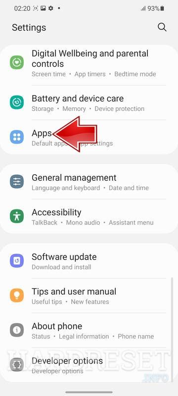 How To Reset Apps On Samsung Galaxy A Core Hardreset Info