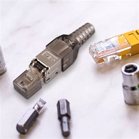 ABGESCHIRMT RJ45CAT6A 7 8 KUPFER Stecker Für Ethernet Kabel Anschlüsse