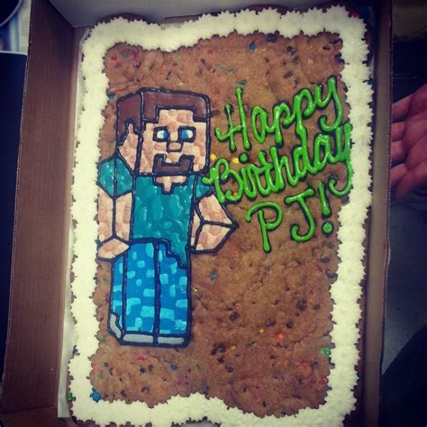 Minecraft Birthday Cookie Cake | Cookie cake birthday, Cake cookies ...