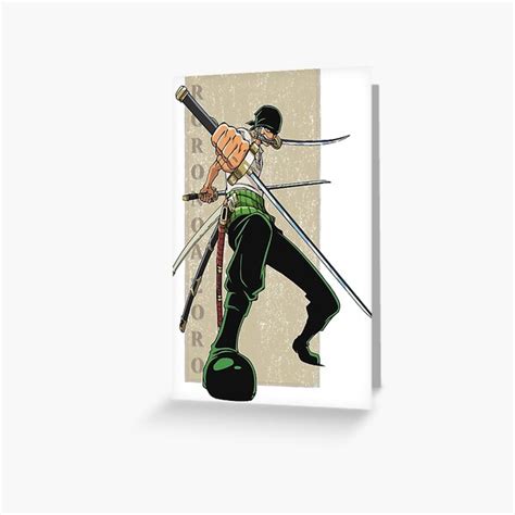 One Piece Red Roronoa Zoro Greeting Card For Sale By Wearthings