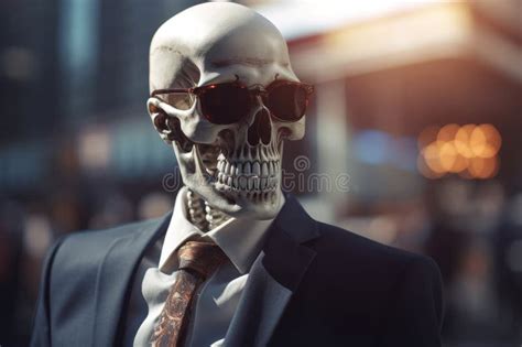 Skeleton Business Suit Generate Ai Stock Illustration Illustration