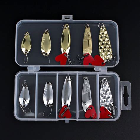 Origlam Pcs Fishing Spoons Metal Lures Kit With Hook Tackle Box