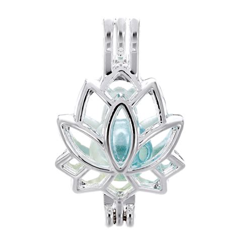 Pcs Silver Plated Lotus Flower Pearl Cage Bead Cage Essential Oil