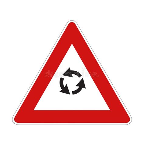 Danger roundabout sign stock illustration. Illustration of banner - 260422180