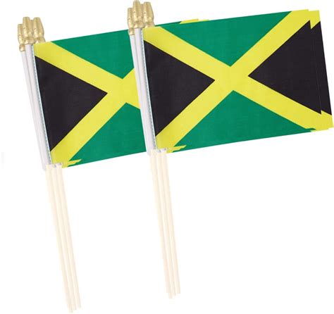 Amazon Lebei Jamaica Flag Mini Small Jamaican Handheld Stick Flags