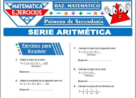 Ejercicios De Serie Aritm Tica Para Primero De Secundaria Hot Sex Picture