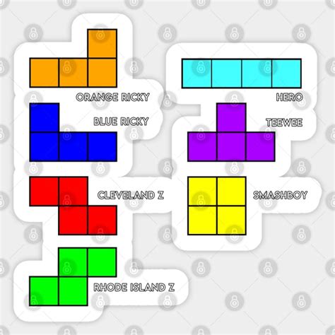 Tetris Block Names - Tetris Blocks - Sticker | TeePublic