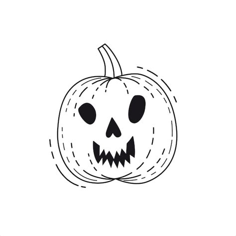 Premium Vector Scary Jack O Lantern Hand Drawn