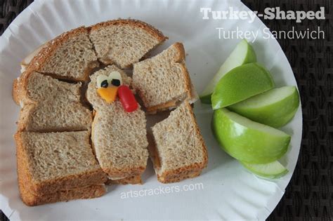 Turkey Shaped Turkey Sandwich Lunch Idea