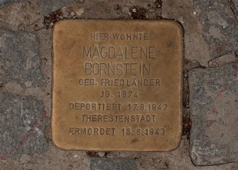 Magdalene Bornstein Geb Friedländer Stolpersteine In Berlin