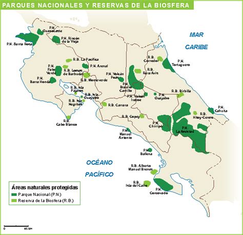 Mapa De Vectores De Los Parques Nacionales De Costa Rica Imagen Vector