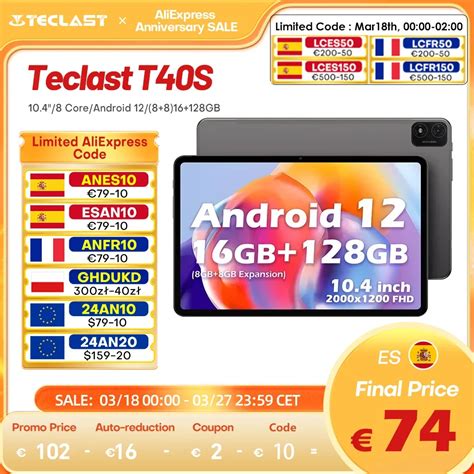 Teclast T S Android Tablet Zoll Tddi Gb Gb Max Gb Ram