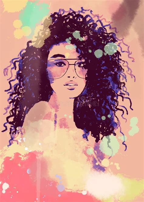 Beautiful African Woman Art Painting Stock Illustration Illustration