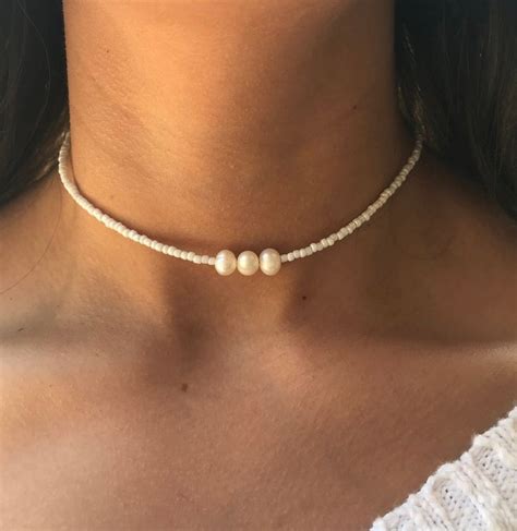 Simple Pearl Beaded Choker Necklace Women S Fashion Jewelry