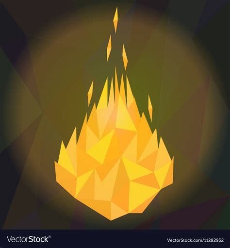 Fire flames low poly Royalty Free Vector Image