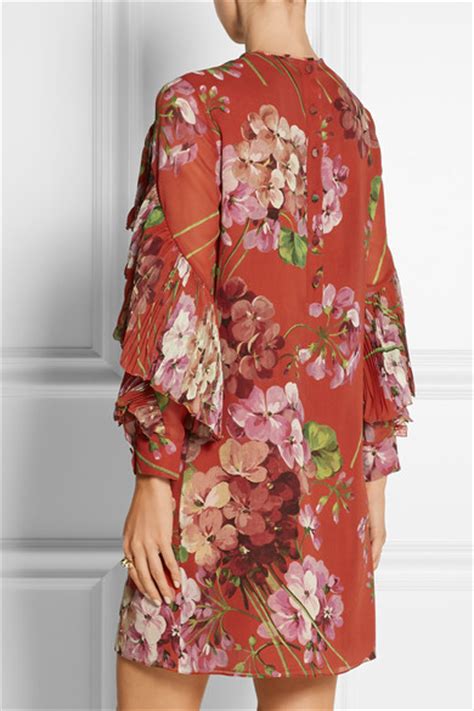 Gucci Floral Print Silk Georgette Mini Dress Net A Porter