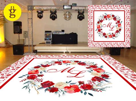 Lona Pista De Dança Floral Festa Personalizada Nome 1x1m Elo7