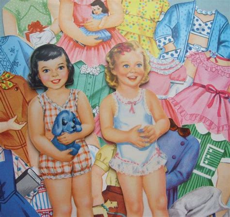 Vintage Susie And Sally Paper Dolls And Magic Stay On Clothes Etsy