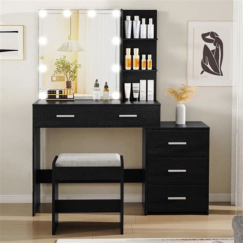 Buy Usikey 43 5in Large Vanity Desk With Mirror And 10 LED Lights