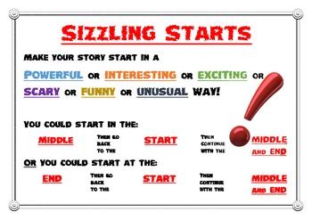 Sizzling Starts Poster by Mr Aarons' Teachy Goodness | TpT