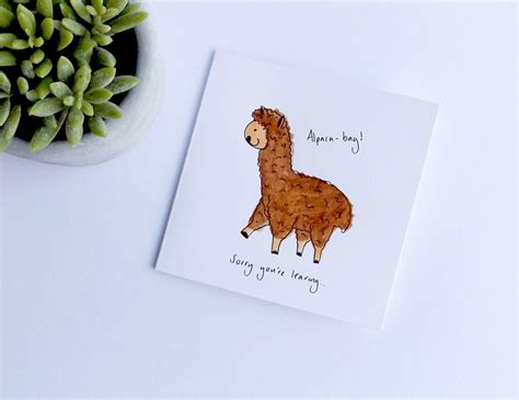 Funny Leaving Card Alpaca Bag Sorry You Re Etsy