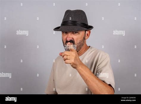 Portrait Of Happy Mature Man Pointing At Camera Stock Photo Alamy