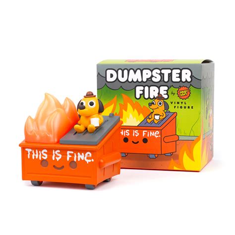 Dumpster Fire This Is Fine Vinyl Figure By 100 Soft Mindzai Toy Shop