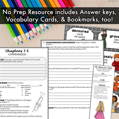 The Chocolate Touch | Comprehension and Vocabulary by Chapter | Guided