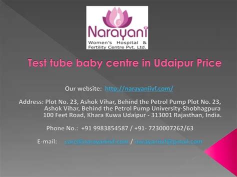 Ppt Test Tube Baby Centre In Ajmer Narayani Womens Hospital And