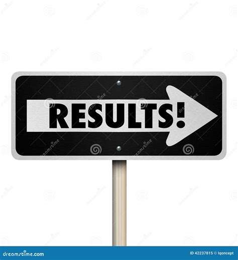 Results One Way Road Sign Outcome Answer End Result Proof Effort Stock